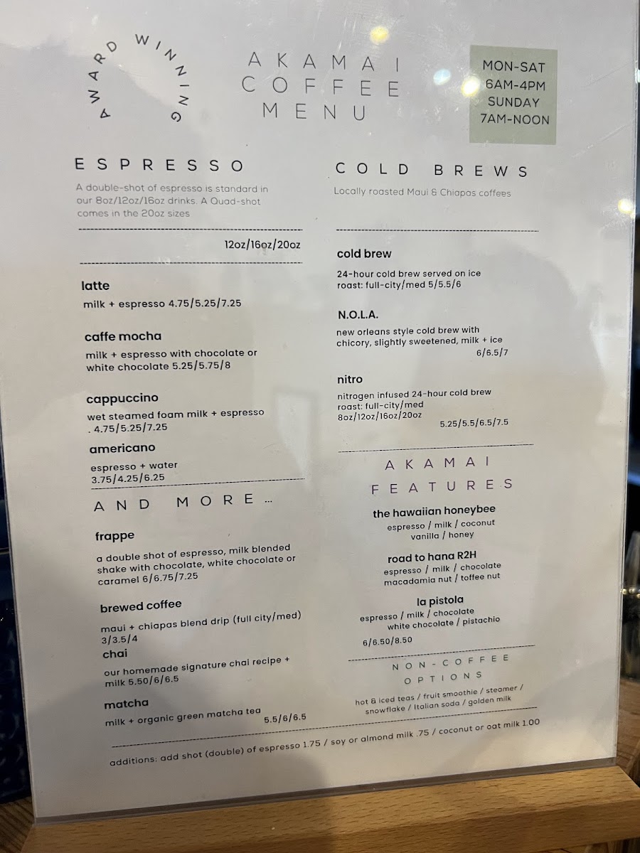 Akamai Coffee Co. Menu - Image 4